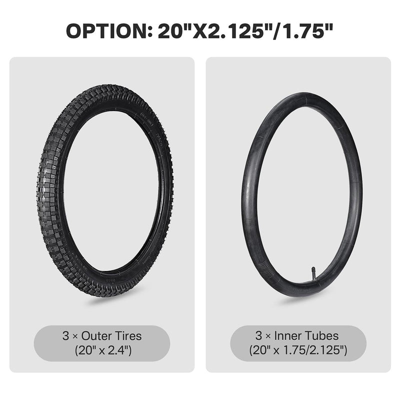 TheDisplayOutlet 3ct. Replacement Bicycle Tires & Tubes for 16