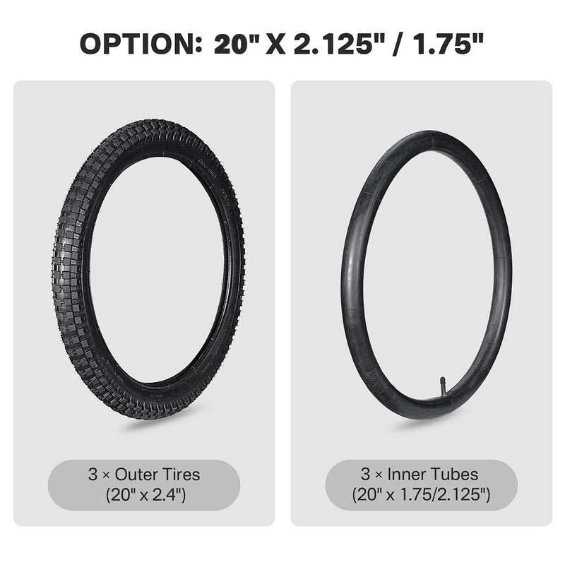 TheDisplayOutlet 3ct. Replacement Bicycle Tires & Tubes for 16