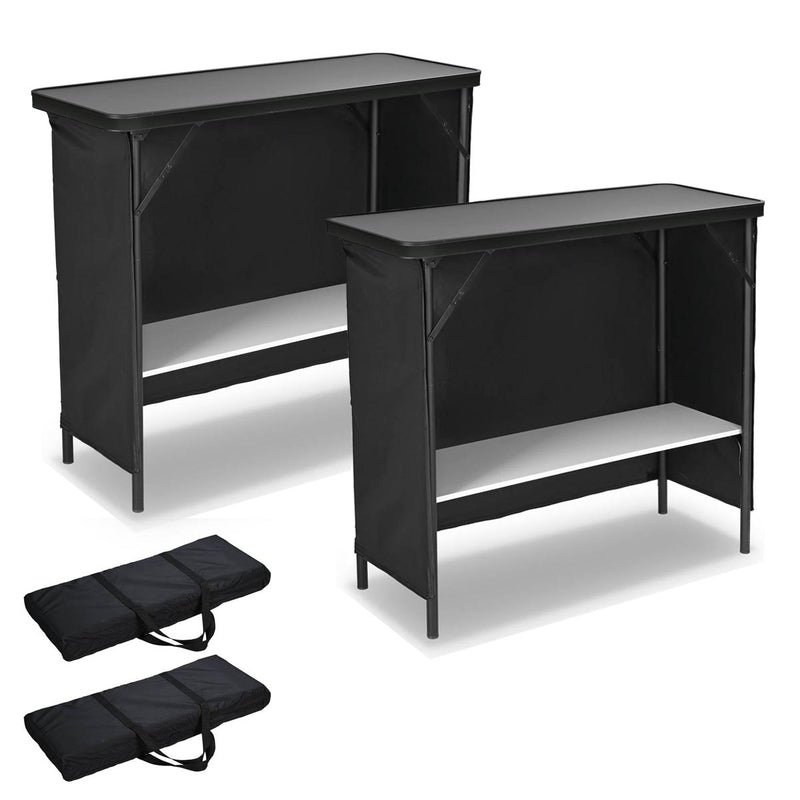 TheDisplayOutlet Portable Folding Bar Counter Table with Storage, Classic 78in Image