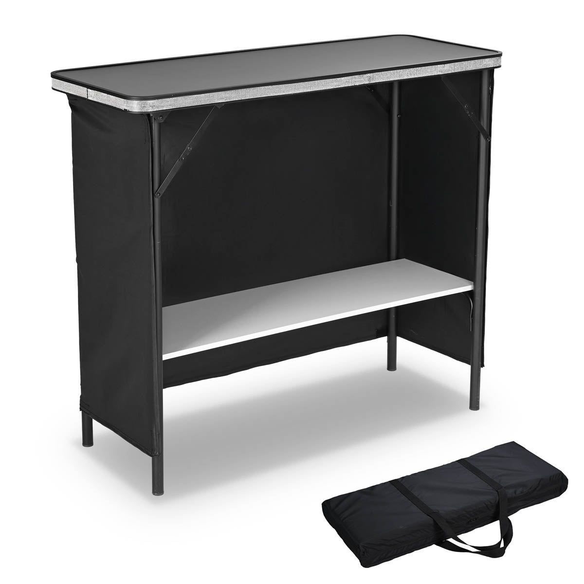 Portable Folding Bar Counter Table with Storage