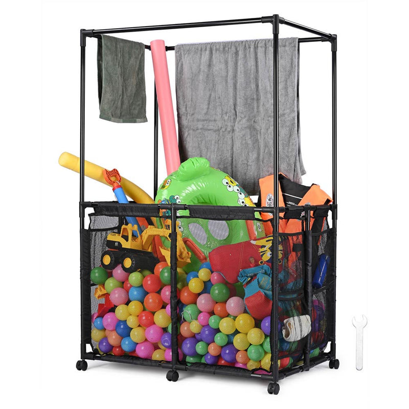 Pool Storage Bin Mesh Basket Nooddle Holder 36x24x57 Black