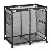 Large Pool Storage Bin Mesh Basket with Casters 37x24x35