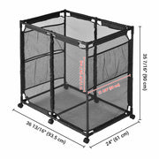 Large Pool Storage Bin Mesh Basket with Casters 37x24x35