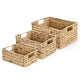 Wicker Fruit Food Storage Baskets with Handle Set(3)