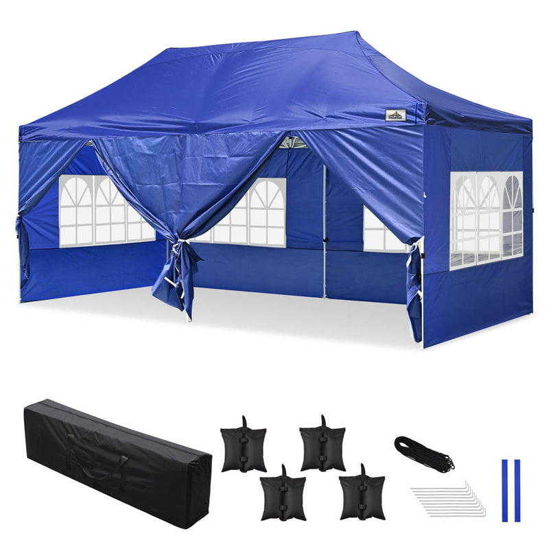 10'x20' Waterproof Pop Up Canopy Tent with Sides