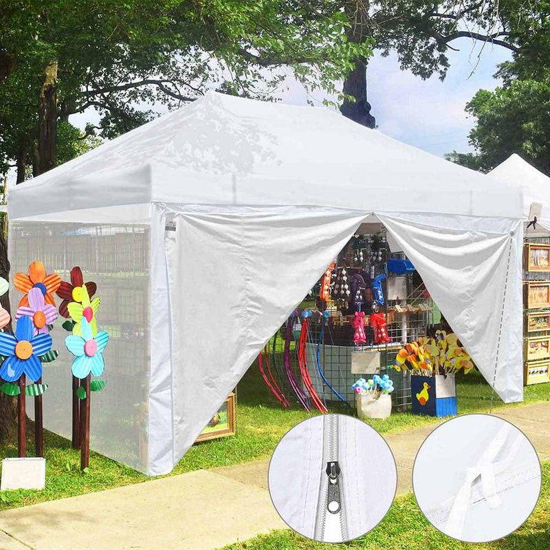 TheDisplayOutlet 15'x7' Sidewall w/ Zipper for Pop Up Canopy CPAI-84, White Image