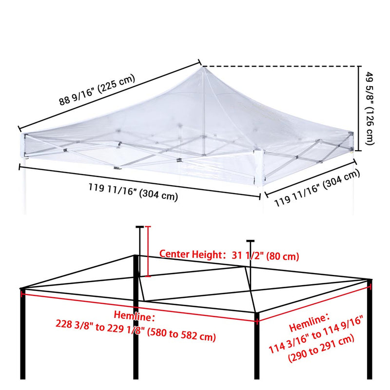 TheDisplayOutlet Clear Pop Up Tent Canopy Top Replacement Roof, 10x10ft Image