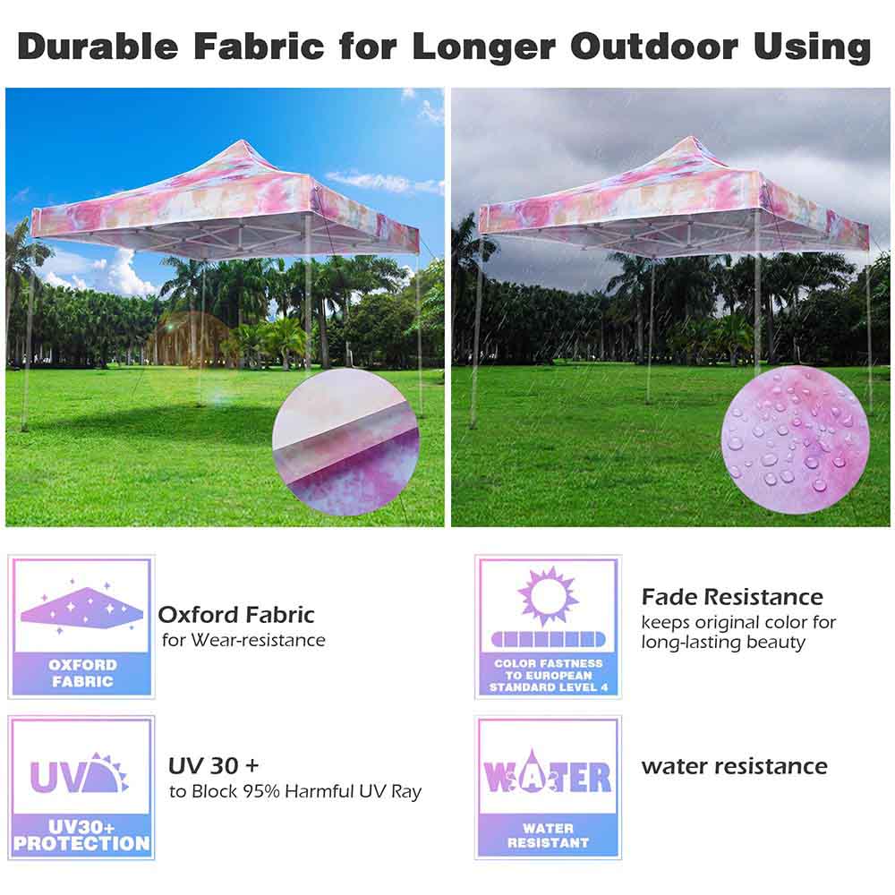 7.5 round patio umbrella canopy replacement hot pink 10x10 Canopy Replacement Top Tie-dyed Pink 9'7"x9'7"