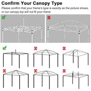 10x10 Pop Up Canopy Top Replacement Roof 9'7"x9'7"
