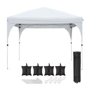 TheDisplayOutlet 10'x10' Pop Up Canopy with Vent Weight Bags Rolling Bag, Greyish White Image