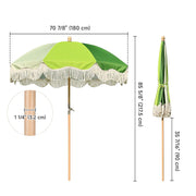Patio Umbrella Wooden Tilt 6ft 8-Rib Palm Springs Mojito