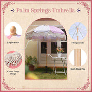 Patio Umbrella Wooden Tilt 6ft 8-Rib Palm Springs Cosmo
