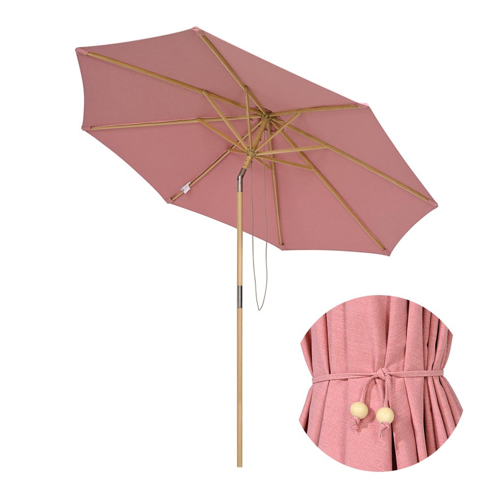 bright pink patio umbrella Patio Umbrella with Acrylic Fabric Tilt Wooden 9ft 8-Rib