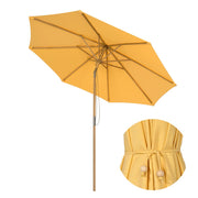 Patio Umbrella with Acrylic Fabric Tilt Wooden 9ft 8-Rib