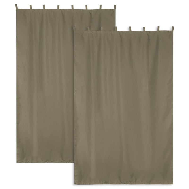 TheDisplayOutlet Tab Top Curtain Panel for Porch, Doors 54x84 2ct/Pack, Brown Image