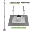 Poles for Shade Sails (Post, Base, Extension & D-Ring Clamp)