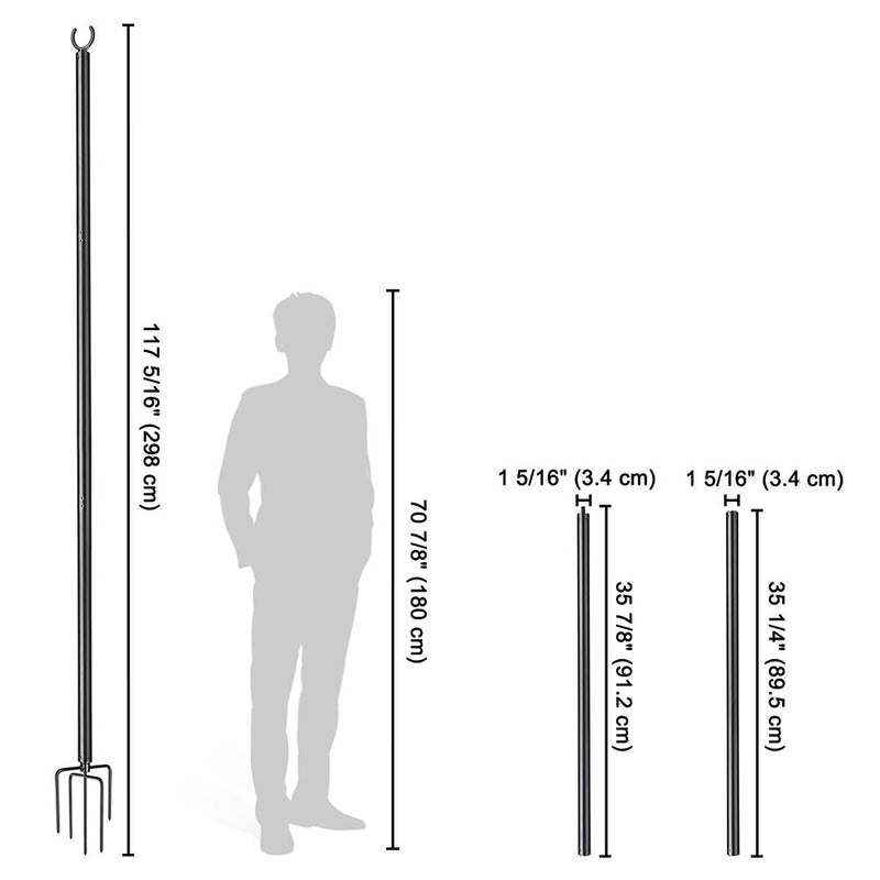 10ft Pole for Outdoor String Lights Shade Planters
