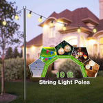 10ft Pole for Outdoor String Lights Shade Planters