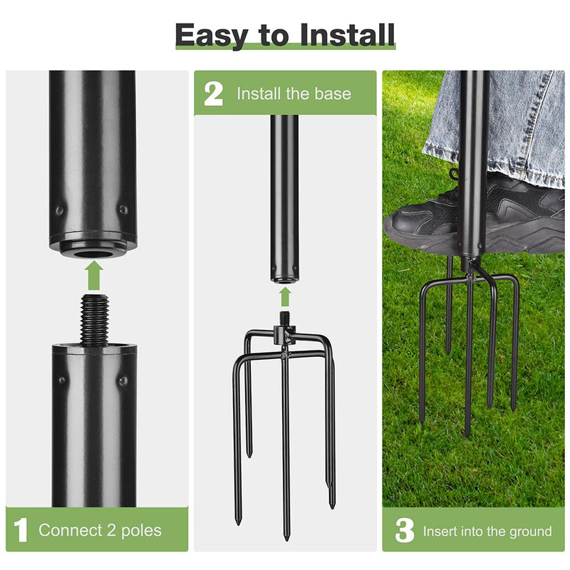 10ft Pole for Outdoor String Lights Shade Planters