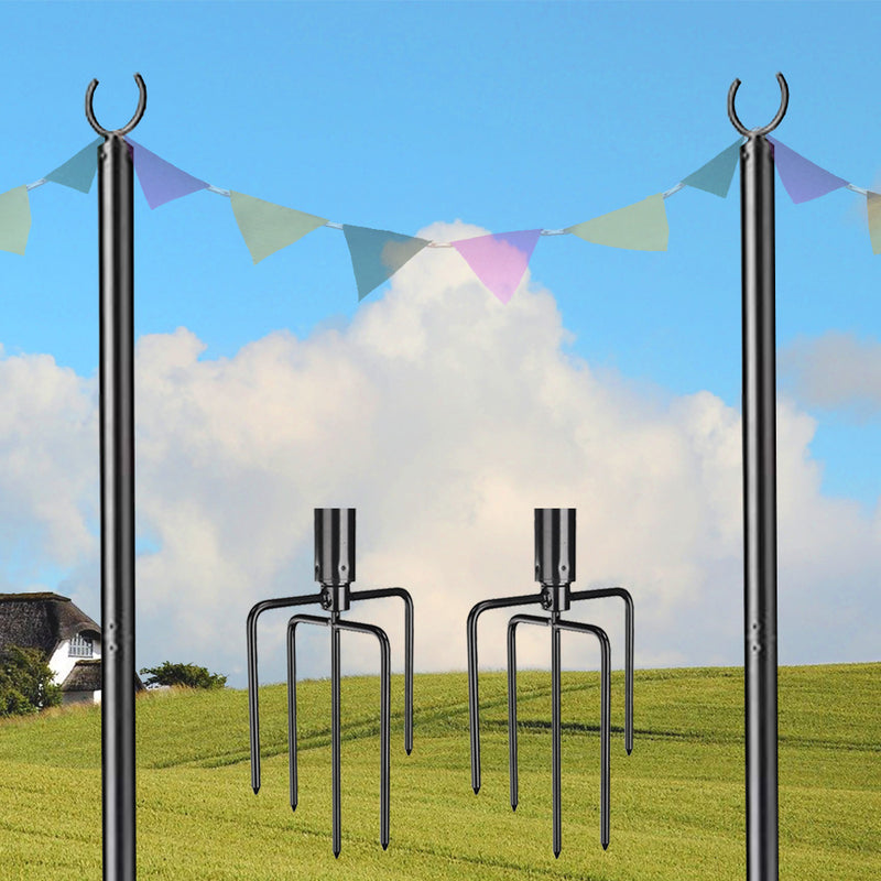 10ft Aluminum Pole for Outdoor String Lights Shade Planters 2ct/pk