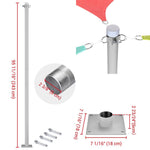 Poles for Shade Sails (Post, Base, Extension & D-Ring Clamp)