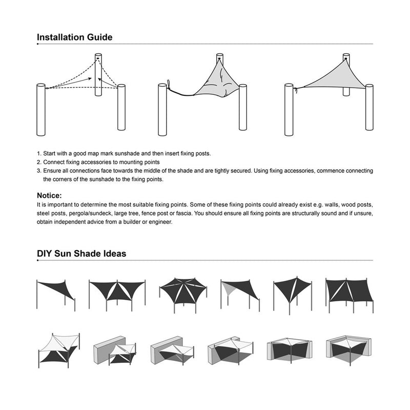 Triangle Sun Shade Patio Shade Sail Deck Shade 20x20x20
