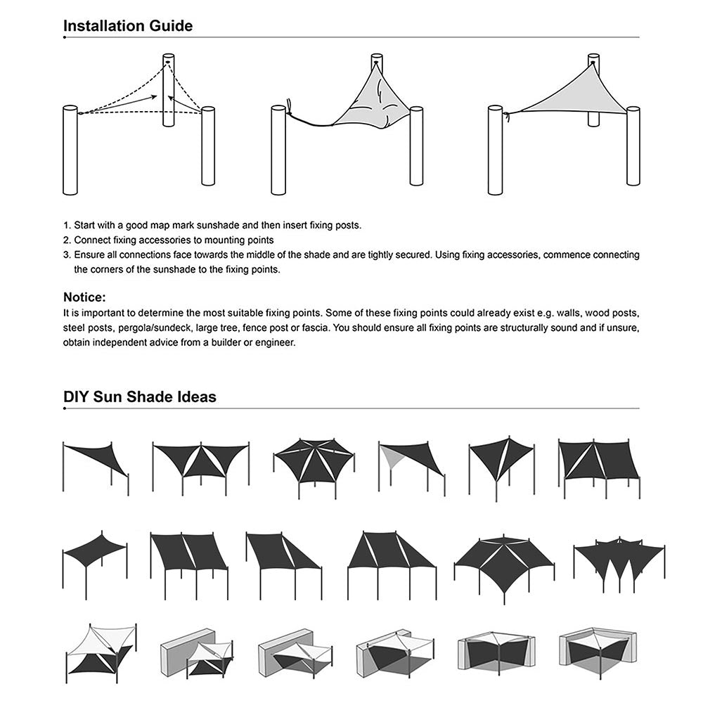 Triangle Shade Sail Patio Shade 25x25x25