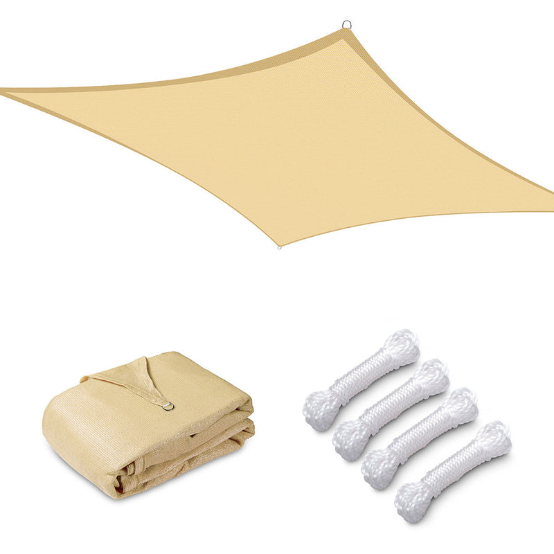 TheDisplayOutlet Rectangle Shade Sail Patio Deck Shade 8x10, Beige Image