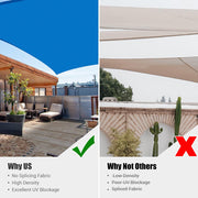 Rectangle Shade Sail Patio Deck Shade 23x20