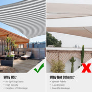 Rectangle Shade Sail Patio Deck Shade 23x22