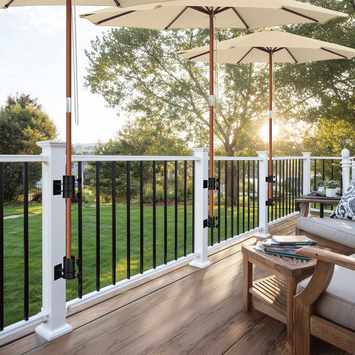 balcony patio umbrella Patio Umbrella Mount, Wall Mount, Deck Mount for D2 5/16" Poles