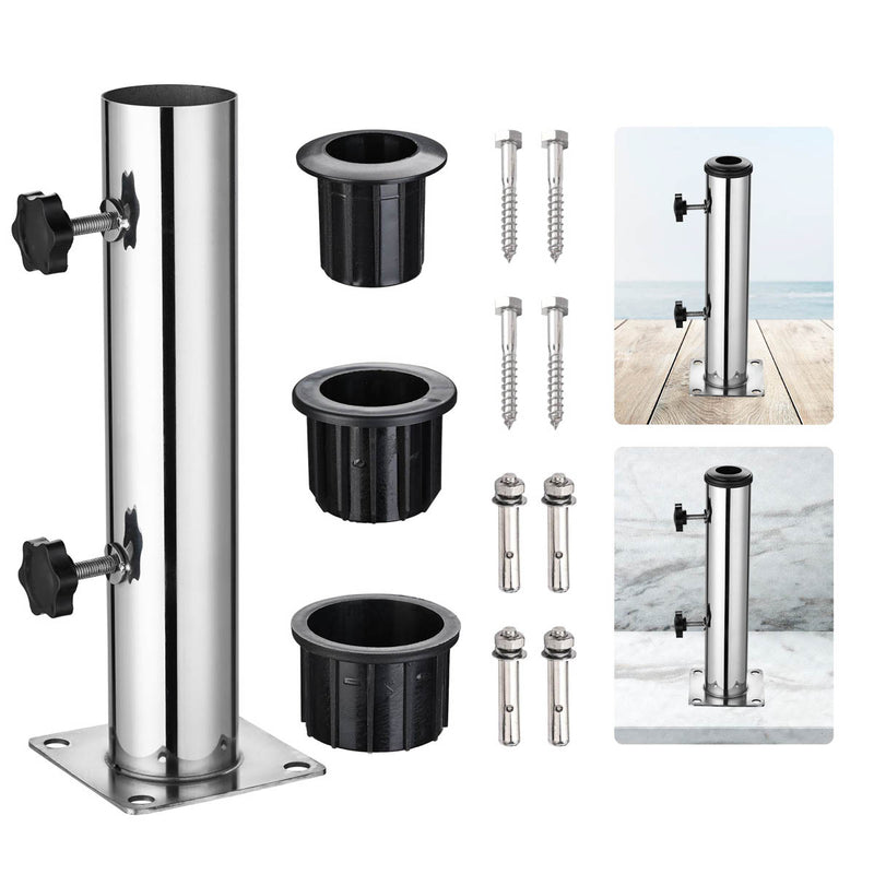 TheDisplayOutlet Stainless Steel Patio Umbrella Dock/Deck Mount D2 1/8
