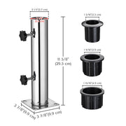 TheDisplayOutlet Stainless Steel Patio Umbrella Dock/Deck Mount D2 1/8" Image