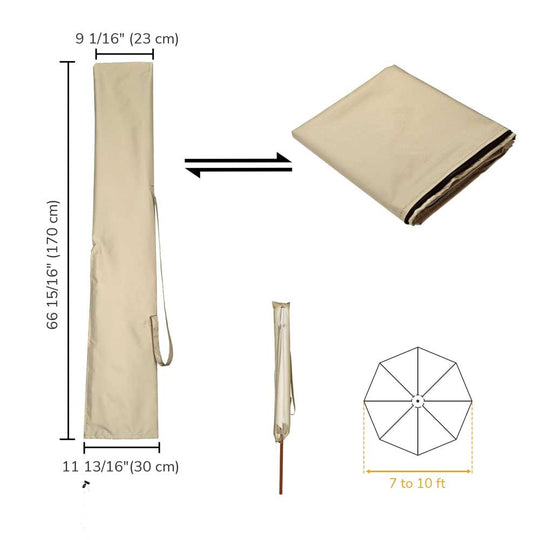 Patio Umbrella Cover w/ Zipper Rod Portable Bag