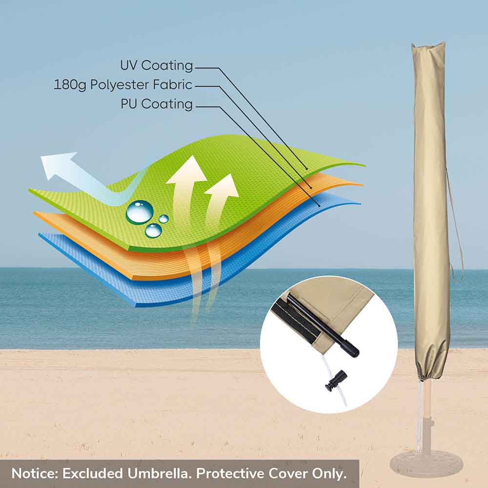 escort patio umbrella cover dust-proof parasol cover with zipper Patio Umbrella Cover w/ Zipper Rod Portable Bag