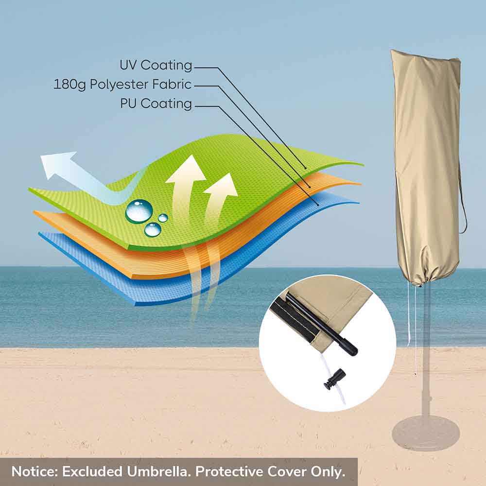 15x9 foot patio umbrella covers with zipper 15 Foot Patio Umbrella Cover with Zipper Rod