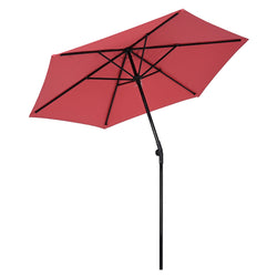 6 foot red patio umbrella Patio Umbrella Tilt & Crank Lift Metal 7.5ft 6-Rib