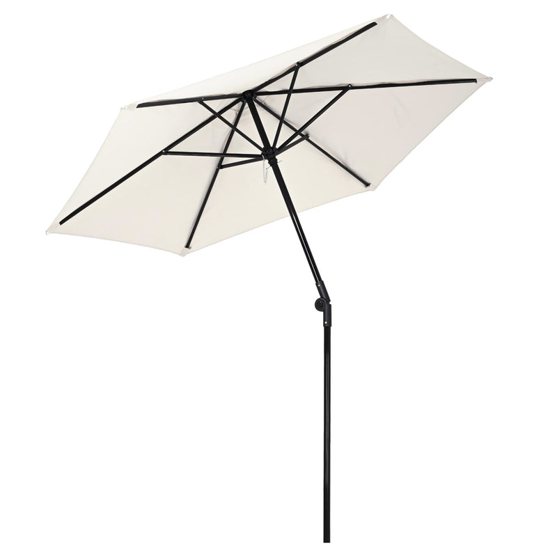 TheDisplayOutlet Patio Umbrella Tilt & Crank Lift Metal 7.5ft 6-Rib, Ivory Image