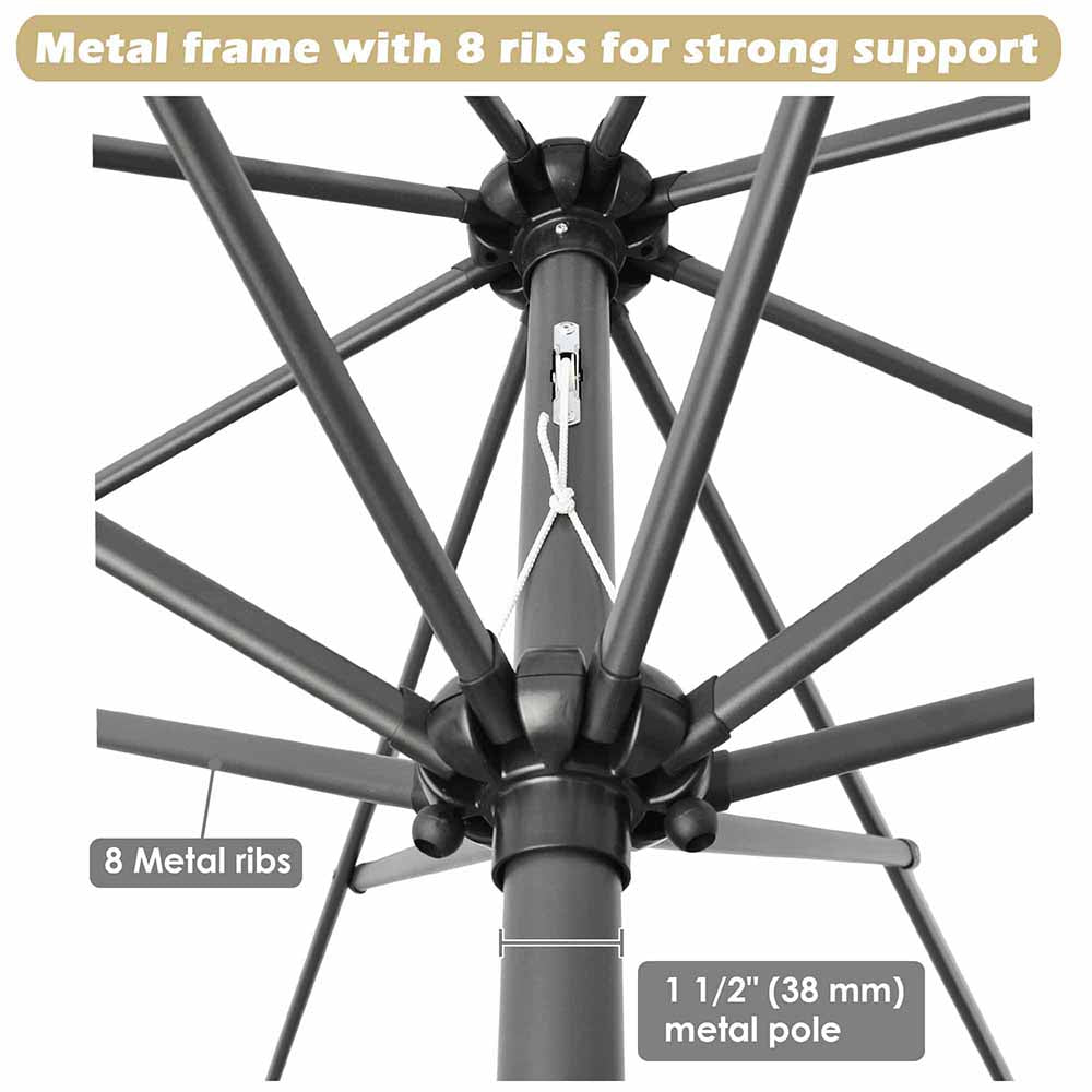 Patio Umbrella Tilt Metal 10ft 8-Rib Patio Umbrella Tilt Metal 10ft 8-Rib