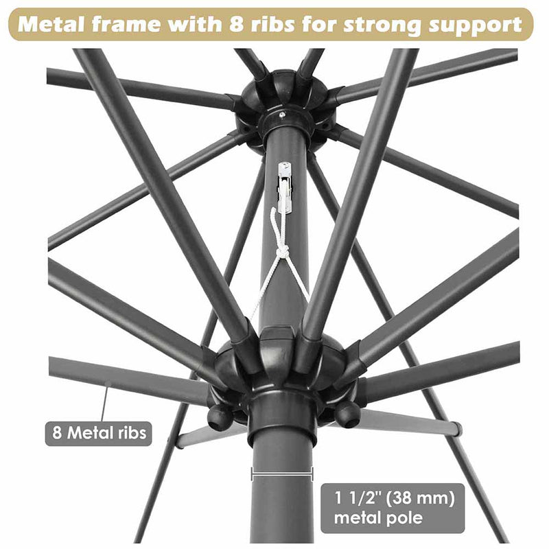 Patio Umbrella Tilt Metal 10ft 8-Rib