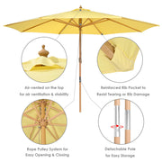 Patio Umbrella Wooden 13ft 8-Rib