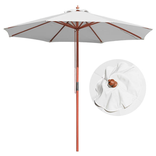 Patio Umbrella Wooden 9ft 8-Rib