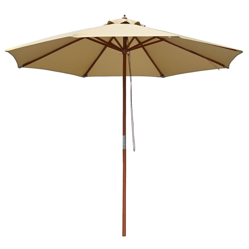 Patio Umbrella Wooden 9ft 8-Rib
