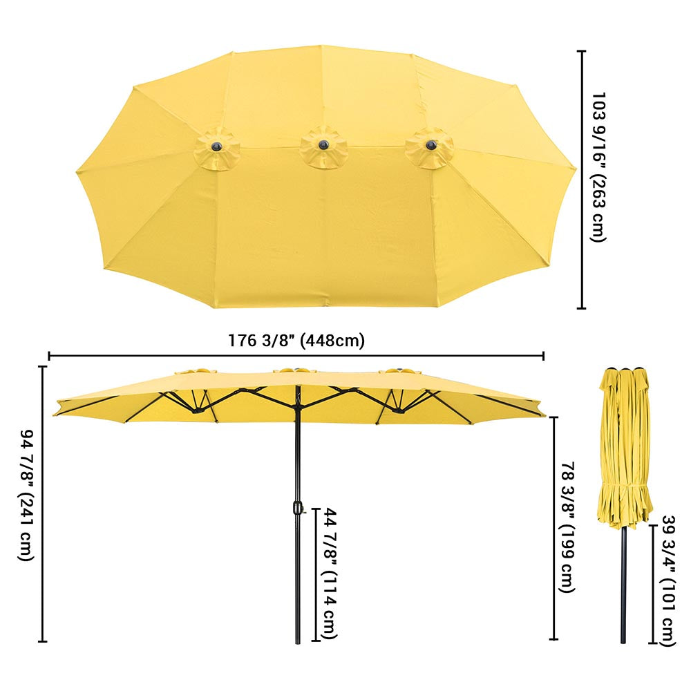 freeport park frances 15' rectangular patio umbrella Rectangular Patio Umbrella Metal 15x9ft