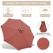 Solar Patio Umbrella with Light Tube Tilt Metal 10ft 8-Rib