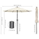 Solar Patio Umbrella with Light Tubes Tilt Metal 9ft 8-Rib