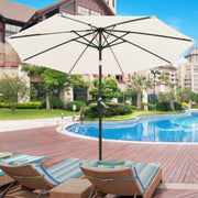 Solar Patio Umbrella with Light Tubes Tilt Metal 9ft 8-Rib