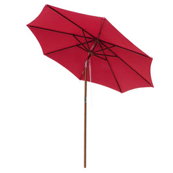 Patio Umbrella Wooden 9ft 8-Rib