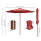 Patio Umbrella Wooden 9ft 8-Rib