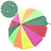 TheDisplayOutlet Beach Umbrella w/ Sand Anchor Rainbow 8ft Tilt Image